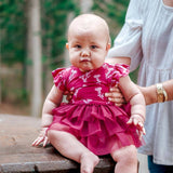 Coco Moon ʻŌhiʻa Lehua Flutter Sleeve Tutu Onesie