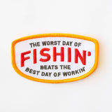 Fishin' Beats Workin' Embroidered Iron on Patch