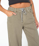 ROXY Womens Finley Wide-Leg Pants- GVT