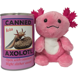 Canned Axolotl | Stuffed Animal Plush w/Jokes | Unique Gift