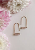 Jax Kelly Gold Drop Earrings - Rose Quartz