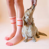 Sunshine Studios Dog Mom Striped Crew Socks