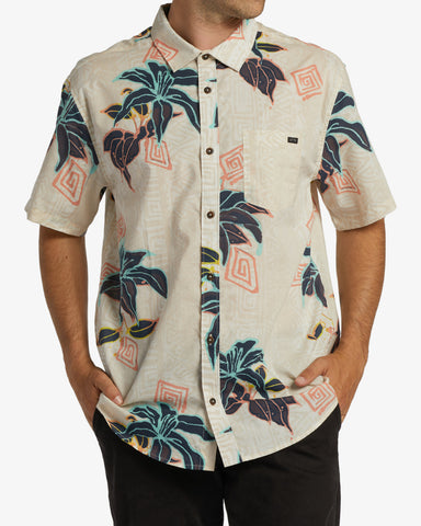 Billabong Mens Sundays Floral Hawaiian Shirts - Bone
