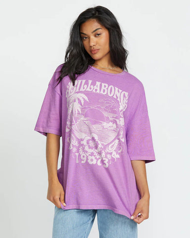 Billabong Womens Sweet Ride Oversized Tee - Bright Orchid