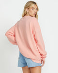 Billabong Womens Ride In Oversized Sweatshirt- Peach Kiss