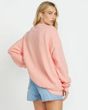 Billabong Womens Ride In Oversized Sweatshirt- Peach Kiss