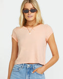 Billabong Womens Daily Knit Tees - Peach Kiss