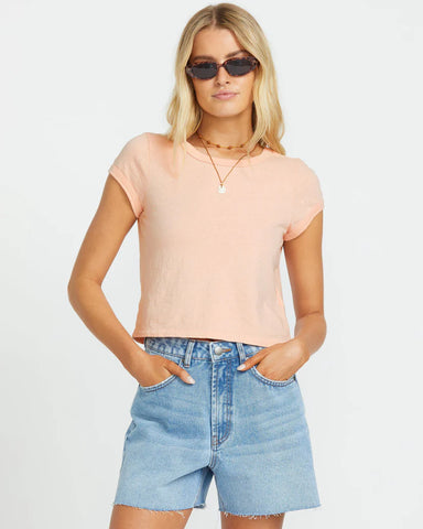 Billabong Womens Daily Knit Tees - Peach Kiss