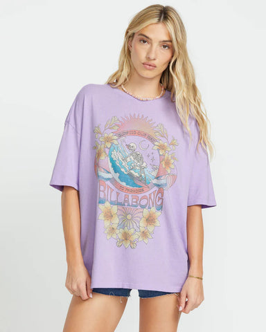 Billabong Womens Goes Around Here Oversized True Boy Tee