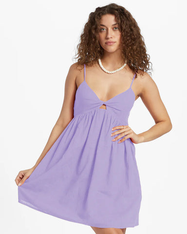 Billabong Womens In A Twist Mini Dress- Peaceful Lilac