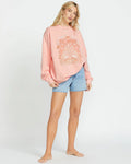 Billabong Womens Ride In Oversized Sweatshirt- Peach Kiss