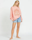Billabong Womens Ride In Oversized Sweatshirt- Peach Kiss
