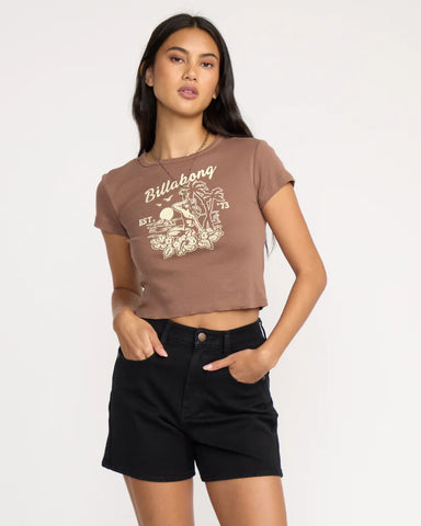 Billabong Womens Tropic Happenings S/S Tee - Espresso Brown