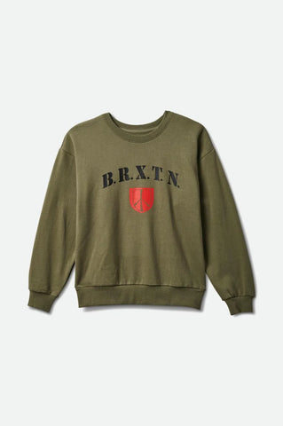 Brixton Supply Co. Womens Peace Shield Crewneck Sweatshirt