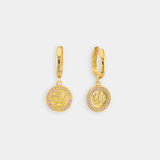 Get Back St. Christopher Gold Huggie Hoop Earrings