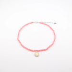 Get Back St. Christopher Coral Bead Choker Necklace- Sandy/Blonde