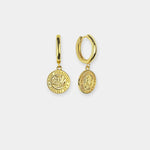 Get Back St. Christopher Gold Huggie Hoop Earrings
