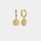 Get Back St. Christopher Gold Huggie Hoop Earrings