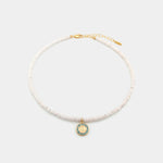 Get Back St. Christopher Sun Bleached Beaded Choker- Gold