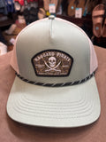 Trucker hat with a pirate skull logo