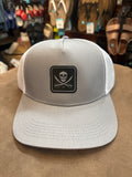 Charcoal hat with pirate logo on the front