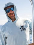 Haggard Pirate Skulled UPF Hoodie- Pale Blue