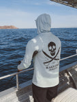 Haggard Pirate Skulled UPF Hoodie- Pale Blue