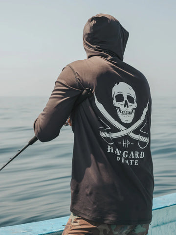 Haggard Pirate Skulled UV Hoodie - Carbon