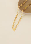 Jax Kelly Gold Heart Chain Link Necklace- 18k Gold Plated