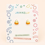 Jax Kelly Kids Candy Corn Enamel Flat Back Earrings