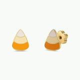 Jax Kelly Kids Candy Corn Enamel Flat Back Earrings