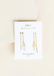 Jax Kelly Rose Quartz Threader Gold Earrings