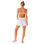 Lotus and Luna White Cotton Cabana Shorts