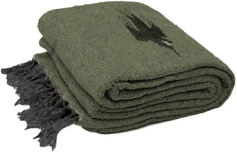 West Path Olive Green Baja Thunderbird Blanket