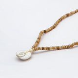 Pineapple Island Natural Wood Beaded Choker