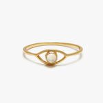 Pura Vida Gemstone Eye Ring- Gold