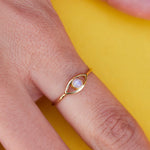 Pura Vida Gemstone Eye Ring- Gold