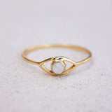 Pura Vida Gemstone Eye Ring- Gold