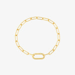 Pura Vida Harper Oval Charm Chain Bracelet- Gold