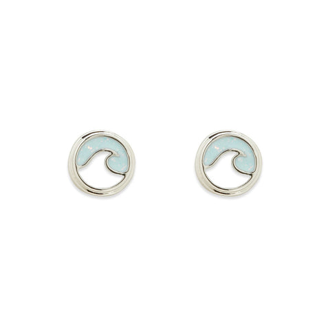 Pura Vida Opal Enamel Wave Stud Earrings