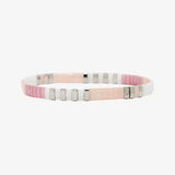 Pura Vida Tile Bead Stretch Bracelet - Boarding for Breast Cancer