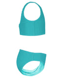 ROXY Big Girls Crinkle Texture Bikini Set - Blue Radiance