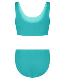 ROXY Big Girls Crinkle Texture Bikini Set - Blue Radiance