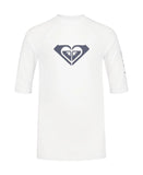ROXY Big Girls Whole Hearted S/S Rashguard - Bright White