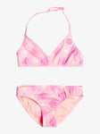 ROXY Little Girls Flower Plaid Triangle Two Piece Bikini Set