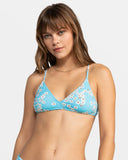 ROXY PT Beach Classics Strappy Bra Bikini Top- Maui Blue Margarita