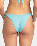 ROXY SD Beach Classics Tie Side Cheeky Bikini Bottom- Maui Blue