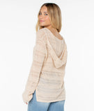 ROXY Womens Hippie Love Crochet Pullover Poncho Hoodie - TEC