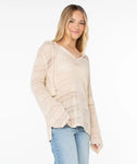 ROXY Womens Hippie Love Crochet Pullover Poncho Hoodie - TEC