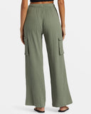 ROXY Womens Precious Cargo Beach Pant- Agave Green